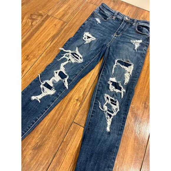American Eagle Distressed Jegging size 0 - Picture 2 of 6